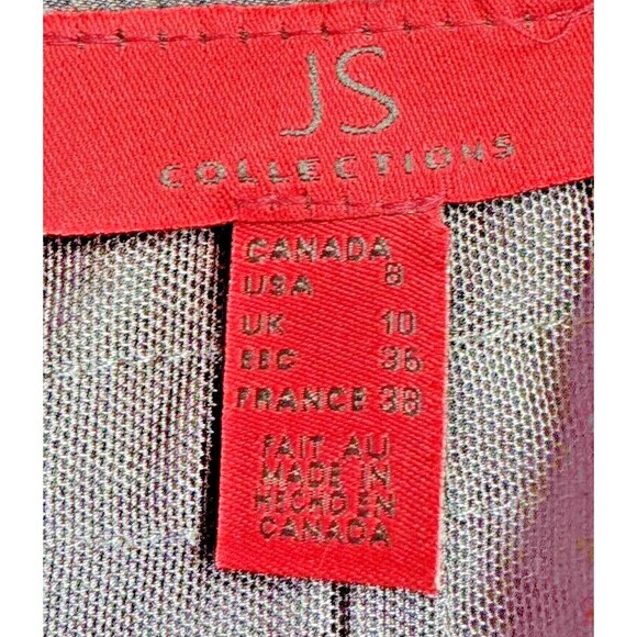 JS Collections Women's Black Satin Ruffled Pencil Skirt Knee Length Work Size 8 - Picture 8 of 9